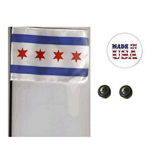 Made in the USA. 2 West Virginia 4"x6" Miniature Desk & Table Flags Includes 2 Flag Stands & 2 West Virginia Small Mini Stick Flags