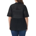 thumbnail image 4 of DARING DIVA Women's Plus Lace Cardigan Open Front Cover Up 1X Black, 4 of 6