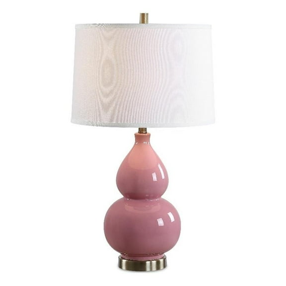 Bowery Hill Contemporary 26"H x 15"W x 15"D Ceramic Table Lamp in Pink