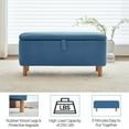 thumbnail image 6 of Comfort Stretch 39.3" Length Storage Ottoman Bench for Living Room,Blue Bedroom Bench with Entryway Storage Rectangular Boucle Foot Rest Stool Padded Seat, 6 of 8