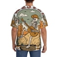 thumbnail image 5 of Cauagu Skeleton Cowboy And Guitar Men's Short Sleeve Button Down Hawaiian Shirt for Men Bowling Shirts Casual Summer Beach Shirt,Large, 5 of 6