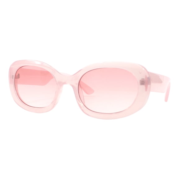 Womens Oval Rectangular Sunglasses Vintage Retro Fashion UV 400 Pink