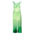 thumbnail image 6 of lcziwo Womens Saint Patricks Day Jumpsuits Cotton Linen Sleeveless Straps One Piece Jumper Pants Funny Shamrock Graphic Overalls Vacation Outfits Green S, 6 of 6
