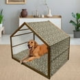thumbnail image 2 of Camo Pet House, Illustrated Green Camouflage in Forest Colors Hunter Theme, Outdoor & Indoor Portable Dog Kennel with Pillow and Cover, 5 Sizes, Dark Green Army Green, by Ambesonne, 2 of 4