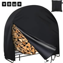 RoamRider 40 Inch Firewood Log Hoop Cover, 600D Heavy Duty Waterproof Firewood Rack Cover with Zipper, Windproof Round Wood Pile Cover Only