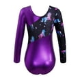 thumbnail image 2 of ranrann Gymnastic Leotards for Girls Long Sleeve Tumbling Dance Leotards Skating Unitard Bodysuit Purple 8, 2 of 5