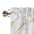 thumbnail image 5 of Bedroom Curtains 63 Inches length, White Gold Modern Window Treatment Curtain Drapes, Abstract Vintage Marble Geometric Rod Pocket Curtain Panels for Living Room Kitchen, 42"x63", 2 Panels, 5 of 7