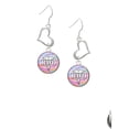 thumbnail image 2 of Delight Jewelry Silvertone Domed Multi Color RDH Open Heart French Earrings, 2 of 4