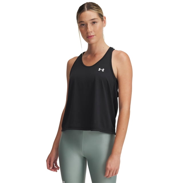 Camiseta sin mangas Under Armour Tech Swing para mujer, color negro/blanco, talla XL