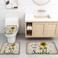 thumbnail image 4 of FMSHPON Rustic Sunflower 4 Piece Bathroom Set Shower Curtain Bath Rug Contour Mat and Toilet Lid Cover, 4 of 7