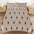 thumbnail image 6 of 3 Pcs Soft Bedding Set, Includes 1 Duvet Cover with Zipper And 2 Pillow Shams,Vintage Brown Tiles Pattern Queen(90"×90"), 6 of 8
