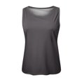 thumbnail image 3 of Ladies Solid Color Vest Sleeveless Summer T Shirt Round Neck Top Fashion Women Dresses Camisole with Bra Women Athletic Cropped Top 4x plus Size Tops 4x under Shirt Blouses Women Shirt Women, 3 of 3