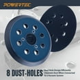 thumbnail image 4 of POWERTEC 4PK 5 inch 8 Holes Hook and Loop Sander Pad, 5 Inch Backing Plate Replacement for Makita 743081-8 743051-7, DeWalt DW4388, Porter Cable 151281-08, Hitachi 324-209 (46905N), 4 of 6