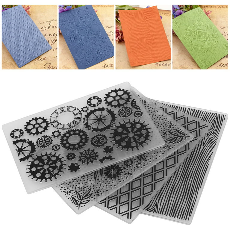 4Pcs Plastic Embossing Templates Folder DIY Craft Template Molds Stamp  Scrapbook Stencils