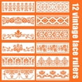 thumbnail image 4 of 12 Plantillas de Borde Flores, Mandala, Pintura Cortadas Reutilizables para Manualidades DIY, X 3,9 Pulgadas, 4 of 5