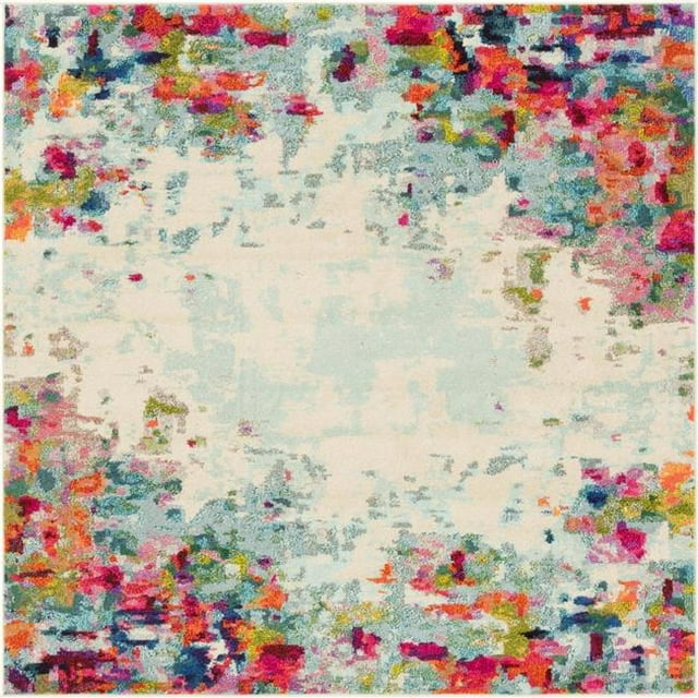Unique Loom 3144042 Tapis Carré Chromatique Joyeux 6 x 6 Pi, Multi Couleur