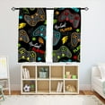thumbnail image 3 of Gaming Curtains Rod Pocket Boys Kids Gamer Gamepad Abstract Video Game Player Joystick Print Pattern Window Drapes for Man Teen Youth Nursery Baby Bedroom Playroom W42 x L63 Inch 2 Panels, 3 of 5