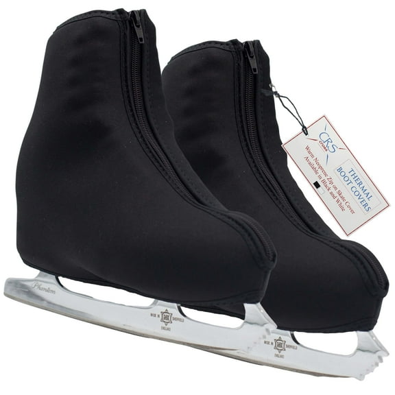 CRS Cross Thermal Skate Boot Covers - Insulated Neoprene Warm Skate Covers for Ice Skating and Figure Skates (Black, Large)