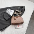 thumbnail image 3 of Bolso de viaje para mujer Bolso de teléfono móvil de moda de cuero PU Bolso de diseñador con correas anchas, 3 of 7
