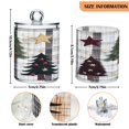 thumbnail image 3 of WOBOGO Christmas Trees on Black Lines Pattern Transparent Plastic Jar 2pcs Cotton Swabs Balls Pads Floss Stick Dispenser Bathroom Vanity Storage Organizer, 3 of 7