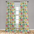 thumbnail image 5 of Ambesonne Easter Curtains, Floral Ornamental Egg Forms, Pair of 28"x95", Multicolor, 5 of 5