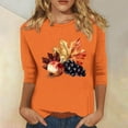 thumbnail image 2 of Wiyuqeen Gobble Shirts for Women 3/4 Sleeve Thanksgiving Tshirts Crew Neck Turkey Graphic Tees Plus Size Casual Loose Tops, 2 of 5
