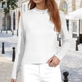 thumbnail image 2 of EDFBUYKRS Tops for Women Casual Long Sleeves T Shirts Comfy V Neck Tunic Blouses Khaki Loose Fit Lady Tops Size M, 2 of 5
