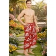 thumbnail image 4 of HAPPY BAY Men's Swim Trunk Swimsuits Sarong Pareo Wrap One Size Crimson, Beach Summer Vacation Party, 4 of 5