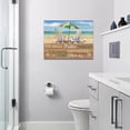 thumbnail image 5 of Beach Coastal Wall Art Ocean Turtle Sea Gull Pictures Beach Bathroom Wall Decor Bathroom Canvas Prints Painting Beach Decorations Framed Artwork for Bathroom Bedroom 16"x12", 5 of 5