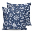 thumbnail image 7 of Nautical Compass Lignthouse Anchor Outdoor Pillow Covers Waterproof Throw Pillow Cover 18x18in Set of 2,Square Decorative Pillowcases Cushion Case for Patio Sofa Couch,Marine Fish Anchor on Navy Blue, 7 of 7