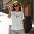 thumbnail image 1 of Faith Cross Embroidery Christian T-Shirt for Men Women, 1 of 3