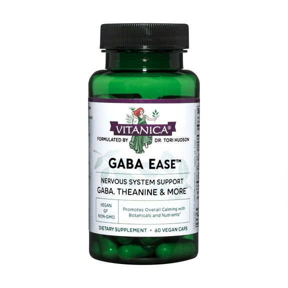 Vitanica GABA Ease, Calming Support, Vegan, 60 Capsules