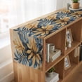 thumbnail image 6 of Navy Blue Brown 72 Inch Table Runner, Tropical Palm Leaves Vintage Farmhouse Dresser Scarf Cotton & Linen Tablerunner for Dining/Kitchen Island/Holiday Party Décor 13" x 72", 6 of 9