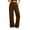 Brown, variant on KIHOUT Women High Waisted Straight Leg Pants with Double Layer 4 Way Stretch Elastic Waistband Side Pockets Solid Color Casual Workwear Trousers