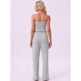 thumbnail image 4 of DARING DIVA Women's Pajama Set Cami Jersey Knit Adjustable Spaghetti Strap Pants M Gray, 4 of 7