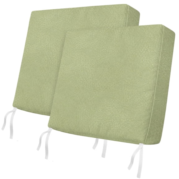 Outdoor Patio Cushion Covers 2 Pack Green Organic Texture Chair Pads Slipcovers with Ties & Zipper Waterproof Seat Cover Set Natural Pure Color Seat Cushion Covers for Outdoor Couch Sofa 24x24 Inch