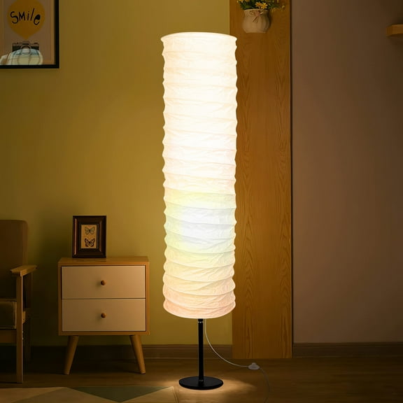 DINHEAROM 1Set Eye-friendly Rice Paper Floor Lamp Shade for Living Room 36.2x8.7x8.7in