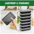 thumbnail image 4 of 50 Pack (100-Piece) 32 oz Meal Prep Containers Reusable with Lids, Sturdy Leakproof & Food Safe, Microwave, Freezer, Dishwasher Safe Prep Containers, To Go Take Out Plastic Food Storage, 4 of 8
