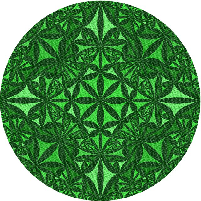 Ahgly Company Machine Washable Indoor Round Transitional Deep Emerald Green Area Rugs, 6' Round
