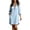 Light Blue, variant on Women's Elegant Casual Vacation-Style Long-Sleeve Shirt Dress Fall with Two Pockets White XL