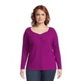 thumbnail image 4 of Terra & Sky Plus Size Sweetheart Rib Top, 2-Pack, 4 of 5