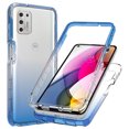 thumbnail image 6 of Mantto Motorola Moto G Stylus 2021 Case, Full Body Clear Protection Case PC Bumper & Rubber TPU Two-layer structure Front & Back Gradient Color Bumper Frame Rubber Phone Case - Blue, 6 of 8