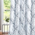 thumbnail image 3 of Decoultimatex Blue White Branch Blackout Curtains for Bedroom Triple Weave Energy Saving Full Blackout Window Curtains for All Seasons, 52"x96"x2, 3 of 6
