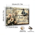 thumbnail image 6 of Rustic "Just Breathe" Inspirational Wall Art with Butterfly & Floral Design - Vintage Wooden Frame Canvas Print for Farmhouse Decor, Perfect for Living Room, Bedroom, 6 of 10