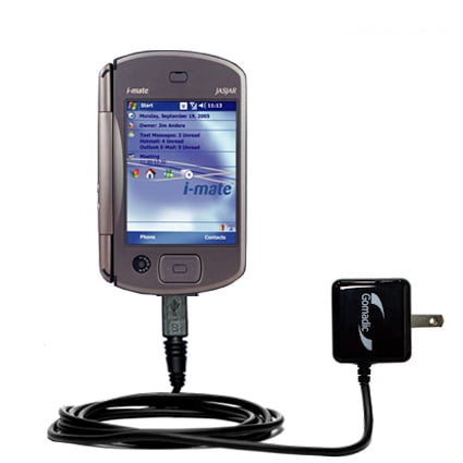 Gomadic Intelligent Compact AC Home Wall Charger suitable for the i-Mate JASJAR - High output power with a convenient, foldable plug design - Uses Tip
