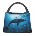thumbnail image 1 of Fotbe Ocean Dolphin Fish School Bolsa Térmica Portátil con Estampado, Bolsa de Entrega de Alimentos Aislada, Bolsa Reutilizable de Gran Capacidad para Comidas y Supermercado, 1 of 6