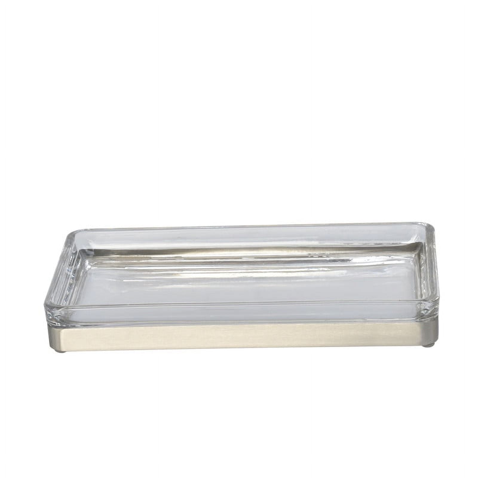 Better Homes & Gardens Rectangular Metal & Glass Vanity Tray, Clear