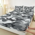 thumbnail image 3 of Manfei Camouflage Bed Sheets,Rustic Outdoor King Sheets,Gray Camo Sheet Set For Kids,Microfiber Bedroom Decor,4-Piece, 3 of 7