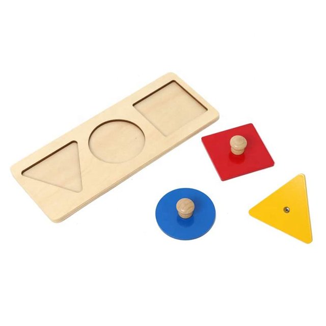 Rompecabezas de madera Rompecabezas de formas geométricas Material de aprendizaje preescolar para niños pequeños Juguete sensorial para niños pequeños Clasificador de formas y colores (3 piezas) XianweiShao 8390615120982