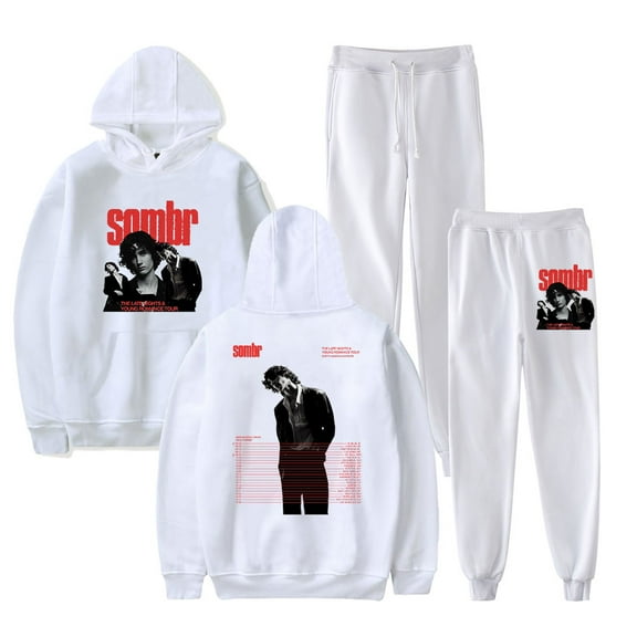 Sombr The Late Nights Young Romance Tour 2025 Merch Hoodie and SWEATPANTS set pop print Unisex Casual Street Clothing
